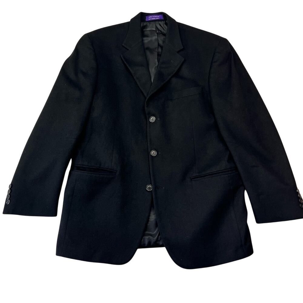 J. Ashford Blazer Mens 40R Black 100% cashmere